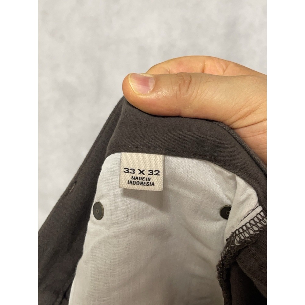 Flint & Tinder Pants Men 33X32 Brown Chino 365 Straight Brushed Twill F-510031 - Picture 9 of 11